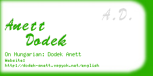 anett dodek business card